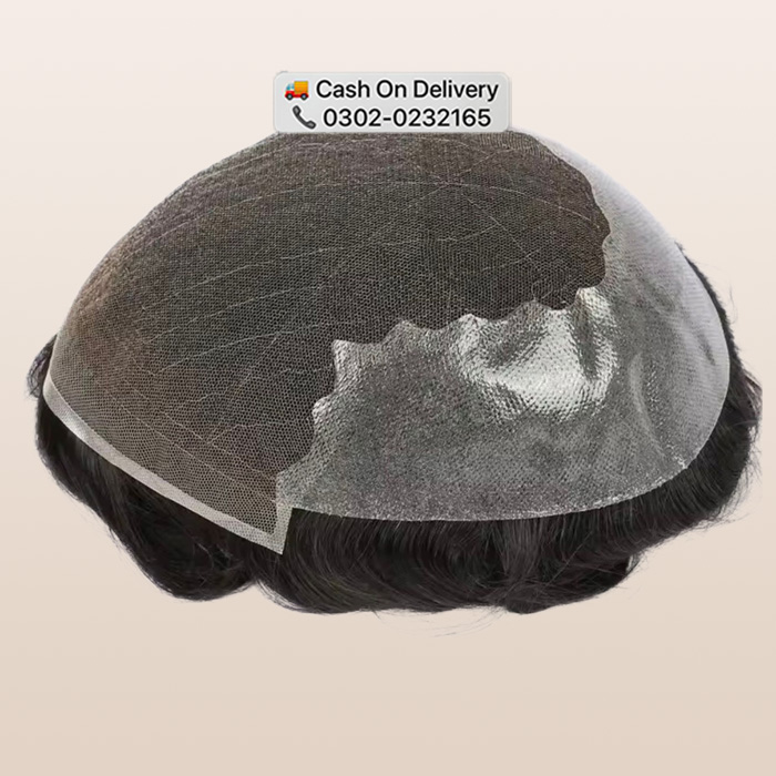 Q6 Base Hair Unit System Q6 Base Hair Unit System Pakistan - Lightweight Natural Look Men Toupee Karachi - Image 1