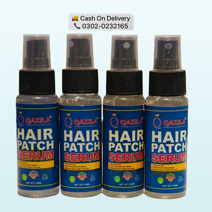 Qazila Hair Patch Serum Pakistan 2 Qazila Hair Patch Serum Pakistan - Shine & Care Serum for Wigs Karachi - Image 1