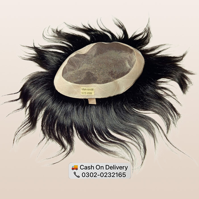 USA Base Hair Unit System Pakistan USA Base Hair Unit System Pakistan - Natural Look Men Toupee Karachi - Image 1